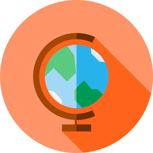 icono mapamundi en versión circular dibujo