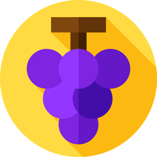icono racimo de uva en versión circular dibujo