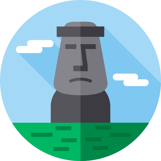 icono moai en versión circular dibujo