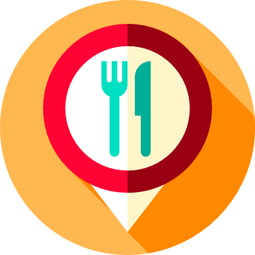 icono restaurantes en versión circular dibujo