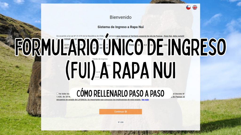 Imagen ilustrativa sobre el Formulario Único de Ingreso (FUI) obligatorio para entrar en Rapa Nui, con información sobre requisitos, plazos y cómo completarlo online