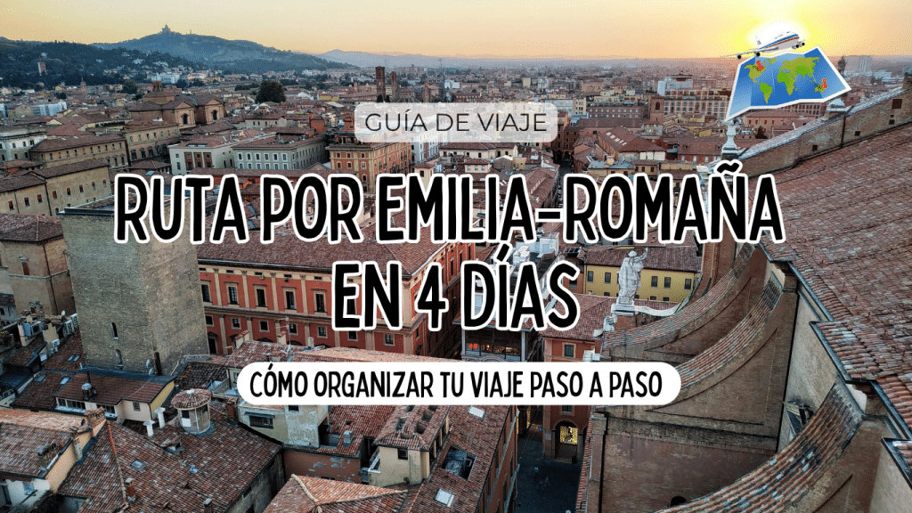 Vista panorámica del centro histórico de Bolonia con tejados de terracota, pórticos y torres medievales, capital de la región de Emilia‑Romaña.